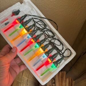 10 Vintage Bubble lights for indoor/outdoor use with a spare bulb working